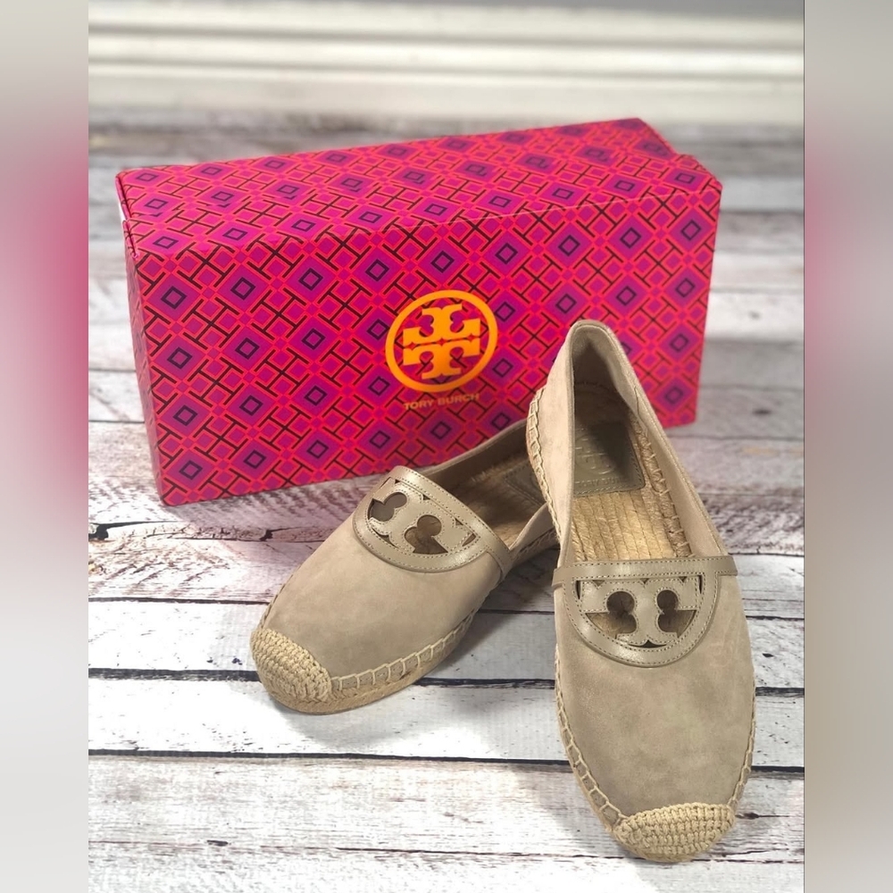 Tory Burch Sidney Beige Espadrille Flats Slip On 6